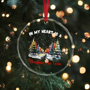 Funny Christmas Crystal Glass Ornament In My Heart Is A Xmas Tree Farm Retro Vintage Clothing TS02 Print Your Wear
