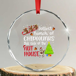 Funny Christmas Crystal Glass Ornament Jolliest Bunch Of Chipmunks This Side Of The Nut House TS10 Transparent Glass 3'' Circle Print Your Wear