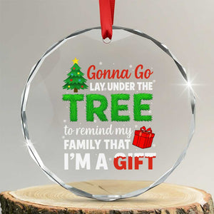 Funny Christmas Crystal Glass Ornament Lay Under The Tree Xmas Family Pajama Gift TS10 Transparent Glass 3'' Circle Print Your Wear