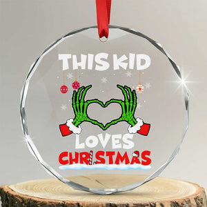 Funny Christmas Crystal Glass Ornament This Kid Loves Xmas Skeleton Heart TS02 Transparent Glass 3'' Circle Print Your Wear