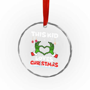 Funny Christmas Crystal Glass Ornament This Kid Loves Xmas Skeleton Heart TS02 Print Your Wear