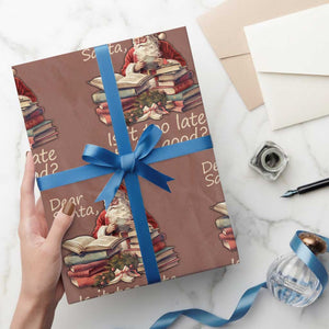 Funny Christmas Wrapping Paper Roll Dear Santa Is It Too Late To Be Good TS02 Mocha Print Your Wear