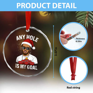 Funny Christmas Diddy Crystal Glass Ornament Any Hole is My Goal TS10 Print Your Wear