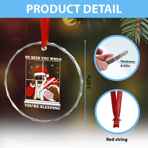 Funny Christmas Diddy Crystal Glass Ornament He Sees You When Youre Sleeping Dirty Ugly Xmas TS10 Print Your Wear