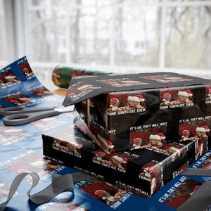 Funny Christmas Dog And Cat Wrapping Paper Roll It's Ok They Will Just Think Santa Ate Them TS11 Black Print Your Wear