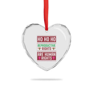 Funny Christmas Feminist Gift Heart Crystal Glass Ornament Reproductive Rights Are Human Rights TS12 Print Your Wear