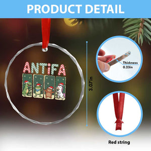 Funny Christmas Frogtifa Crystal Glass Ornament Portland Resist Frog Protest TS12 Print Your Wear