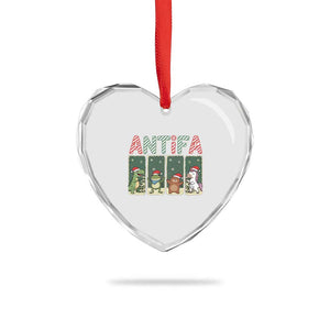 Funny Christmas Frogtifa Heart Crystal Glass Ornament Portland Resist Frog Protest TS12 Print Your Wear