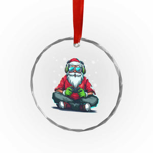 Funny Christmas Gamer Santa Claus Game Controller Crystal Glass Ornament TS11 Print Your Wear