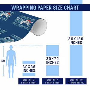 Funny Christmas Gamers Wrapping Paper Roll I Paused My Game For Christmas Snowy Santa Hat TS11 Print Your Wear