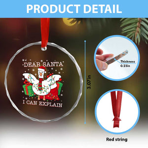 Funny Christmas Goose Crystal Glass Ornament Dear Santa I Can Explain Cute Xmas Meme TS10 Print Your Wear