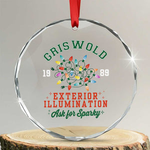Funny Christmas Griswold Exterior Illumination Crystal Glass Ornament Ask For Sparky Xmas Movie TS11 Transparent Glass 3'' Circle Print Your Wear