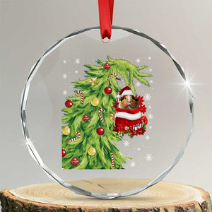 Funny Christmas Guinea In Green Hand Naughty Crystal Glass Ornament Cute Pet Lover Gift TS12 Transparent Glass 3'' Circle Print Your Wear