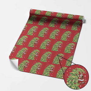 Funny Christmas Guinea In Green Hand Naughty Wrapping Paper Roll Cute Pet Lover Gift TS12 Red Print Your Wear