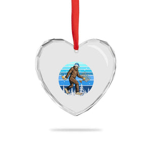 Funny Christmas Hanukkah Bigfoot Lover Heart Crystal Glass Ornament Jewish Holiday Gift TS12 Print Your Wear