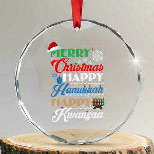 Funny Christmas Hanukkah Kwanzaa Crystal Glass Ornament December Holiday Gift TS12 Transparent Glass 3'' Circle Print Your Wear
