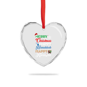 Funny Christmas Hanukkah Kwanzaa Heart Crystal Glass Ornament December Holiday Gift TS12 Print Your Wear