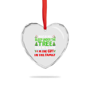 Funny Christmas Heart Crystal Glass Ornament I'm The Gift Family Pajama TS10 Print Your Wear