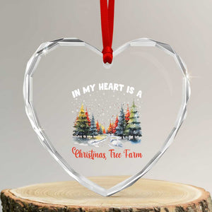 Funny Christmas Heart Crystal Glass Ornament In My Heart Is A Xmas Tree Farm Retro Vintage Clothing TS02 Transparent Glass 3'' Heart Print Your Wear