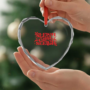 Funny Christmas Heart Crystal Glass Ornament Sleigh Girl Sleigh Reindeer TS11 Print Your Wear