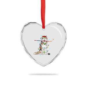 Funny Christmas Husky Ice Hockey Player Holiday Gift Heart Crystal Glass Ornament TS12 Print Your Wear