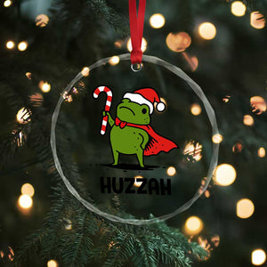 Funny Christmas Huzzah Frog Knight Meme Quote Crystal Glass Ornament TS11 Print Your Wear