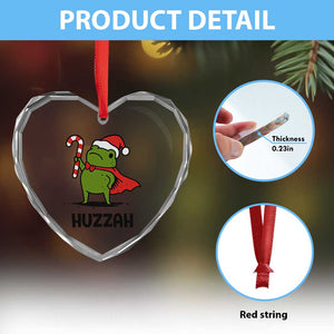 Funny Christmas Huzzah Frog Knight Meme Quote Heart Crystal Glass Ornament TS11 Print Your Wear