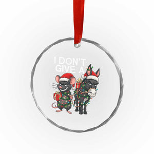 Funny Christmas I Dont Give a Rats Ass Crystal Glass Ornament Donkey And Mouse Xmas Holiday TS11 Print Your Wear