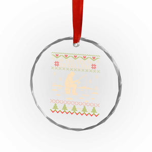 Funny Christmas Ice Fishing Crystal Glass Ornament Merry Fishmas Fish Fishing Ugly Xmas TS10 Print Your Wear