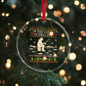 Funny Christmas Ice Fishing Crystal Glass Ornament Merry Fishmas Fish Fishing Ugly Xmas TS10 Print Your Wear