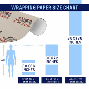 Funny Christmas Ice Hockey Wrapping Paper Roll Tis The Season Santa Elf Hat Hockey Equipment TS11 Print Your Wear