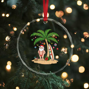 Funny Christmas In July Beach Crystal Glass Ornament Mankini Santa Summer Swimsuit Summer Holiday Vacation Graphic TS10 Print Your Wear