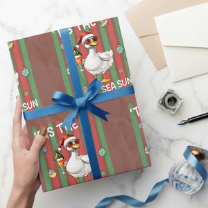 Funny Christmas In July Goose Wrapping Paper Roll Tis The Sea Sun