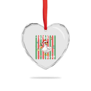 Funny Christmas In July Goose Heart Crystal Glass Ornament Tis The Sea Sun