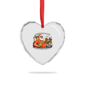 Funny Christmas in July Making Bad Decisions Heart Crystal Glass Ornament Tropical Santa Hawaiian Summer Holiday Party TS10 Print Your Wear