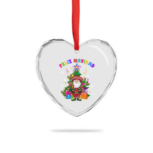 Funny Christmas In Mexico Heart Crystal Glass Ornament Feliz Navidad Sombrero Santa Xmas Tree TS11 Print Your Wear