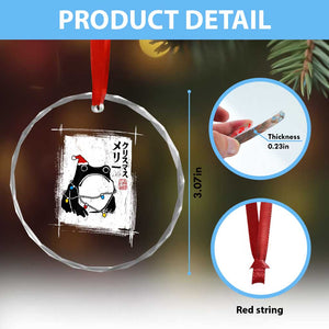 Funny Christmas Japanese Crystal Glass Ornament Santa Frog Ukiyoe Art TS11 Print Your Wear