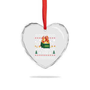 Funny Christmas Lil Dumpster Fire Heart Crystal Glass Ornament It Is Finally Over 2025 TS11 Print Your Wear