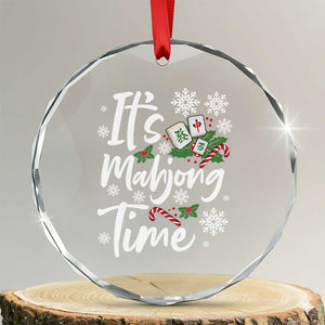 Funny Christmas Mahjong Crystal Glass Ornament It Is Mahjong Time Gambling Xmas Chinese Game TS11 Transparent Glass 3'' Circle Print Your Wear