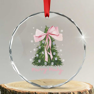 Funny Christmas Mahjong Crystal Glass Ornament Merry Mahj Xmas Tree Gambling Chinese Game TS11 Transparent Glass 3'' Circle Print Your Wear