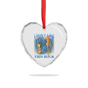 Funny Christmas Marcus The Worm Heart Crystal Glass Ornament I Don't Like This Rock Brain Rot TS10 Print Your Wear