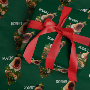 Funny Christmas Marcus The Worm Robert Xmas Elf Wrapping Paper Roll TS11 Green Print Your Wear