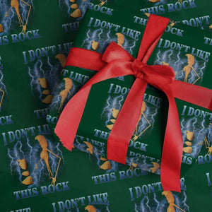 Funny Christmas Marcus The Worm Wrapping Paper Roll I Don't Like This Rock Brain Rot TS10 Green Print Your Wear
