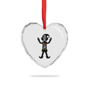 Funny Christmas Matching Family Heart Crystal Glass Ornament I Am Not An Elf Im Just Short TS14 Print Your Wear