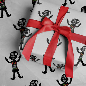 Funny Christmas Matching Family Wrapping Paper Roll I Am Not An Elf Im Just Short TS14 White Print Your Wear