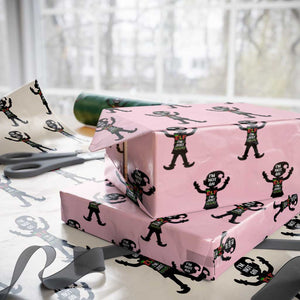 Funny Christmas Matching Family Wrapping Paper Roll I Am Not An Elf Im Just Short TS14 Light Pink Print Your Wear