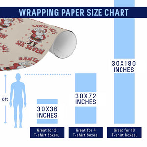 Funny Christmas Meme Gift Wrapping Paper Roll Santa Says Six Seven TS12 Print Your Wear