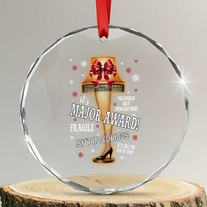 Funny Christmas Movie Crystal Glass Ornament It Is A Major Award Fragile Italian Leg Lamp TS11 Transparent Glass 3'' Circle Print Your Wear