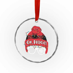 Funny Christmas Movie Crystal Glass Ornament Oh Fudge Buffalo Plaid Printed Graphic Beanie Cap Xmas Light TS11 Print Your Wear