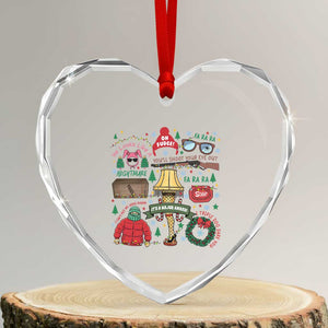 Funny Christmas Movie Heart Crystal Glass Ornament Oh Fudge Bunny Pajama Italian Leg Lamp TS11 Transparent Glass 3'' Heart Print Your Wear